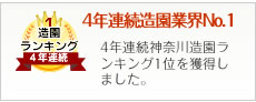 4年連続造園業界NO1