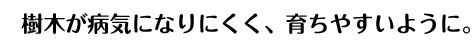 樹木が病気になりにくく、育ちやすいように。